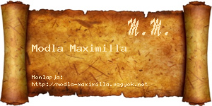 Modla Maximilla névjegykártya